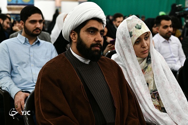 پیوند فیروزه&zwnj;ای ۱۵۰ زوج دانشجو در مسجد مقدس جمکران +تصاویر