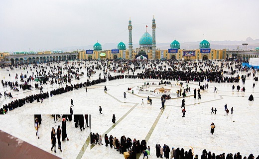 حال و هوای بارانی مسجد جمکران در نیمه شعبان