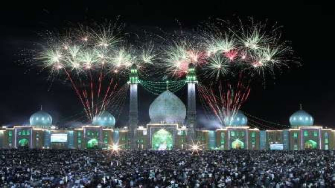جشن میلاد امام زمان (عج) در مسجد جمکران برگزار شد + فیلم