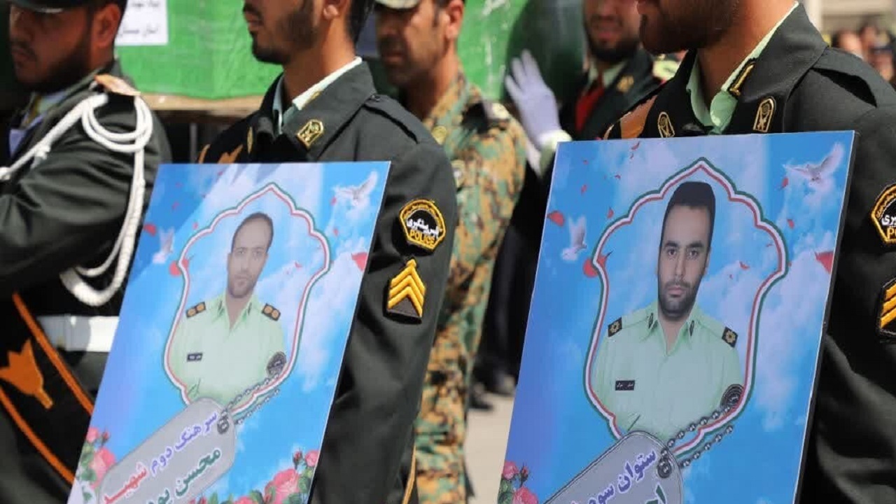 پیکر مطهر ۲ شهید نیروی انتظامی در زاهدان تشییع شد