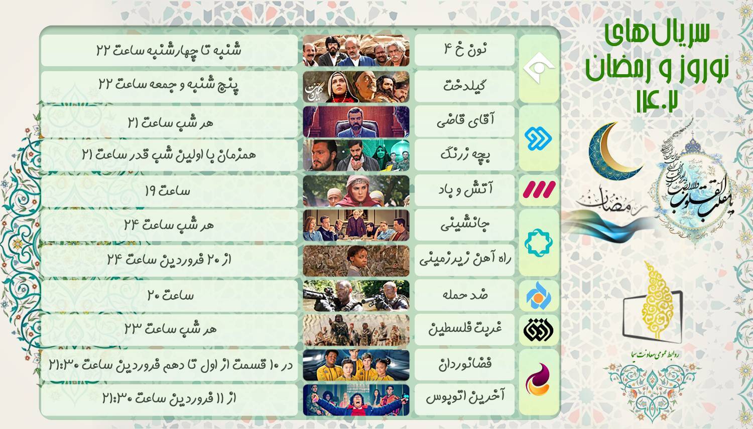 سریال&zwnj;های نوروز ۱۴۰۲ تلویزیون