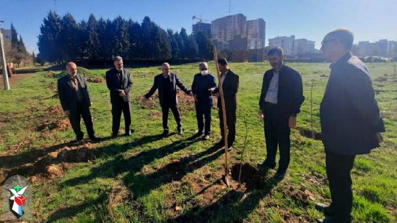 غرس نهال به یاد شهدا در قزوین