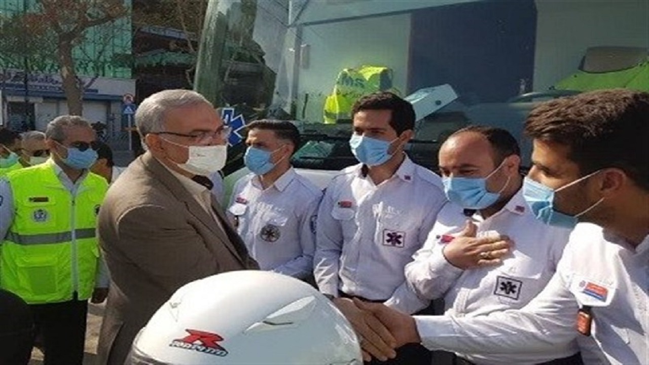 بازدید وزیر بهداشت از پایگاه های اورژانس ۱۱۵ پیرامون حرم مطهر رضوی