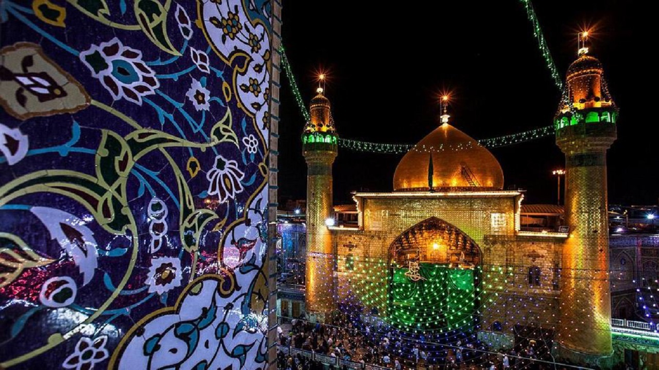 حال و هوای حرم امام علی(ع) همزمان با اعیاد شعبانیه + فیلم