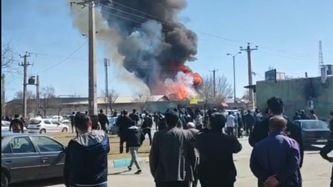 آتش سوزی در کارگاه کپسول گاز LPG همدان