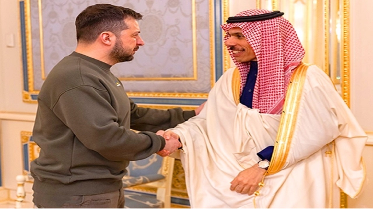 استقبال زلنسکی از بن‎‌فرحان در کی‌یف