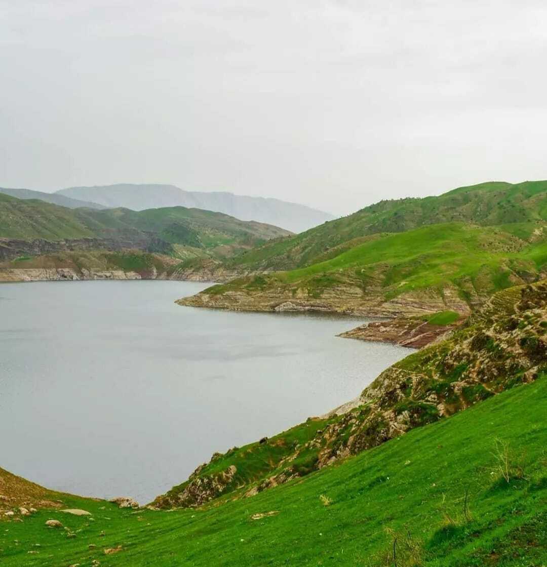 نمایی از طبیعت بهاری دریاچه سد سیمره + تصاویر