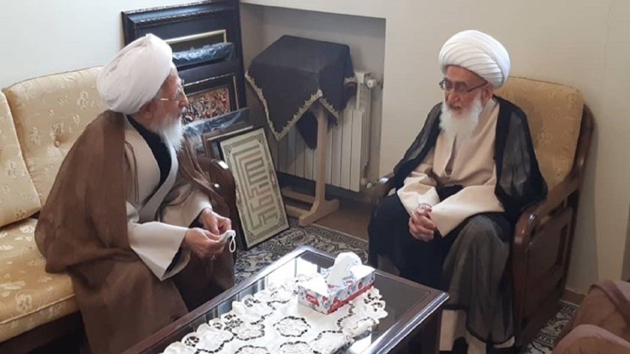 دیدار آیت‌الله نوری همدانی با آیت‌الله جوادی آملی