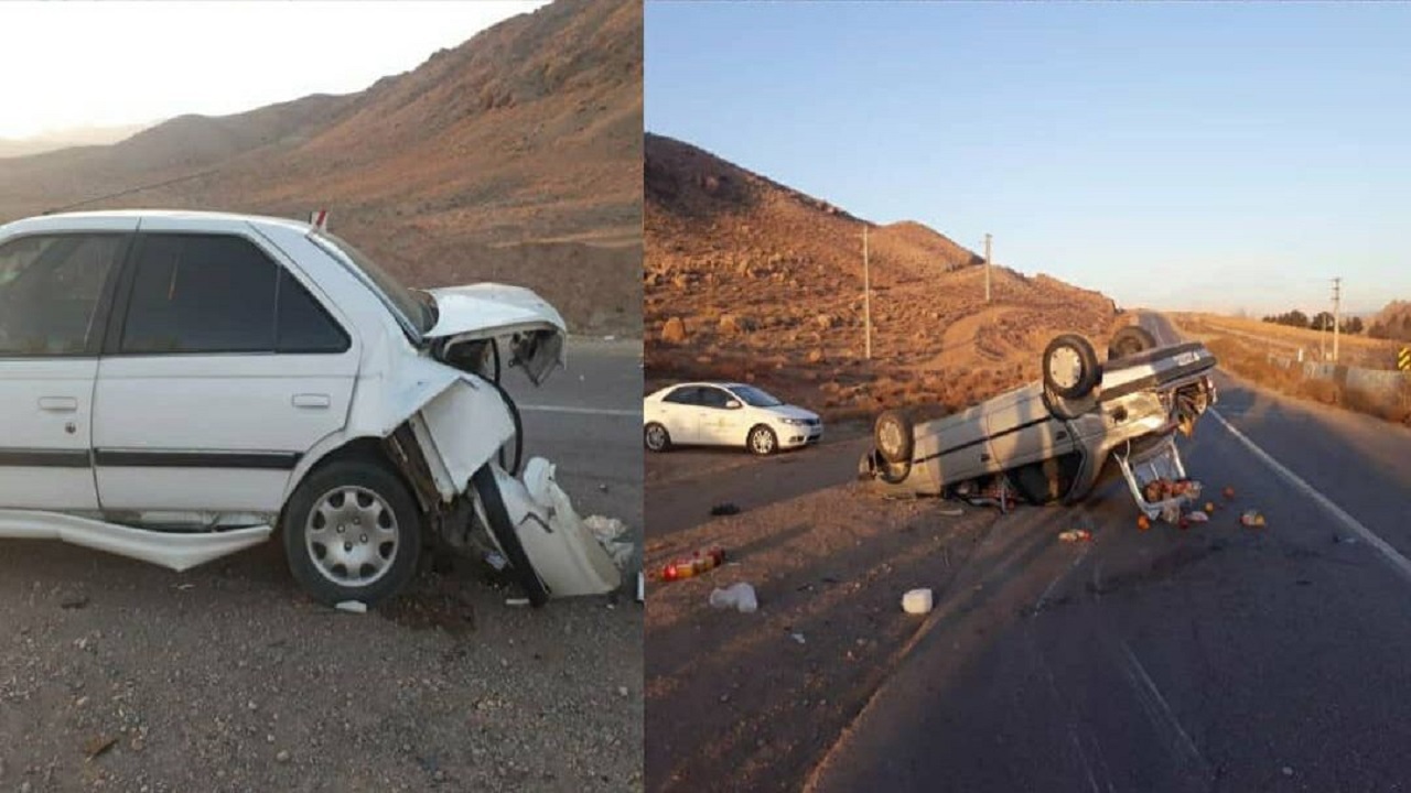 واژگونی خودروها در سمنان ۱۵ مسافر را راهی بیمارستان کرد
