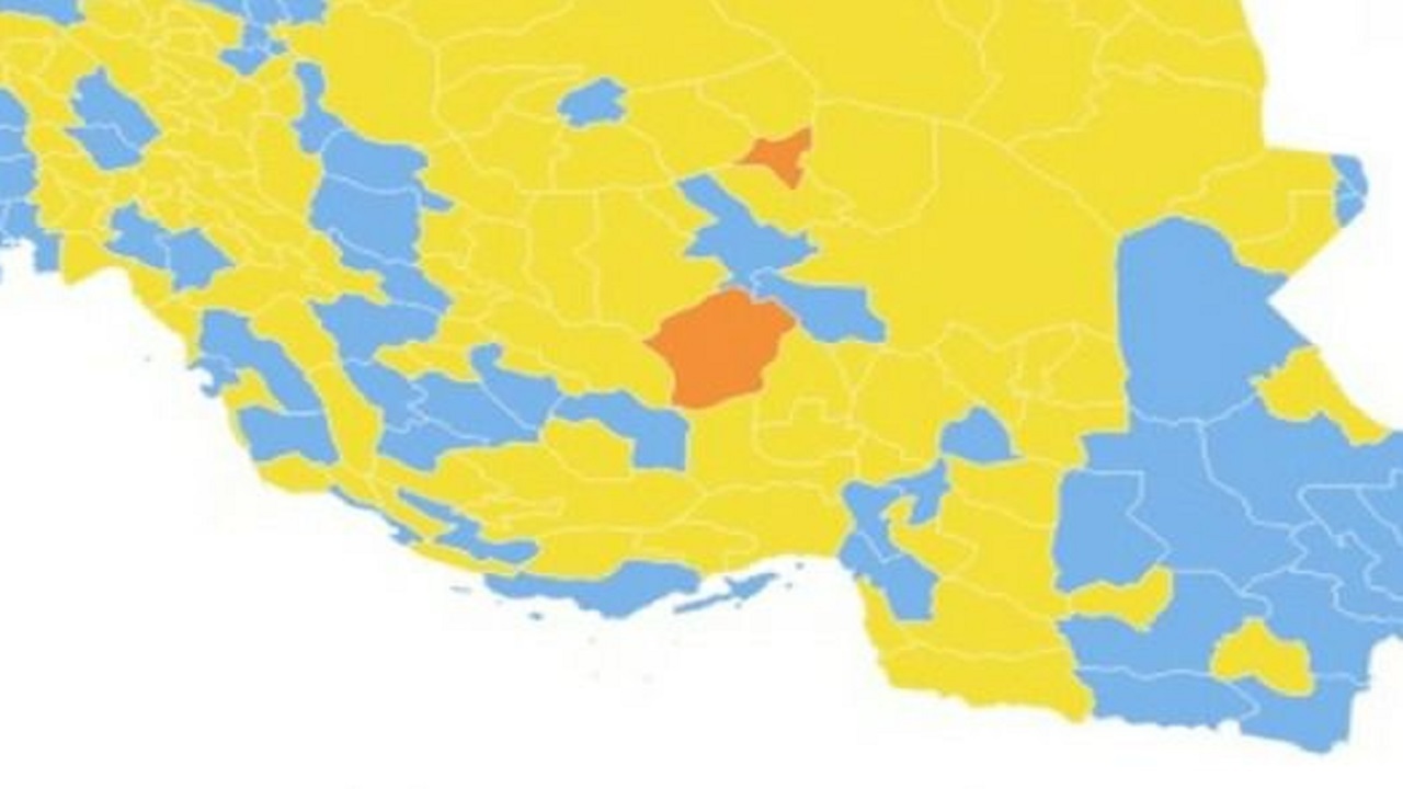 جدیدترین نقشه رنگ بندی کرونایی هرمزگان