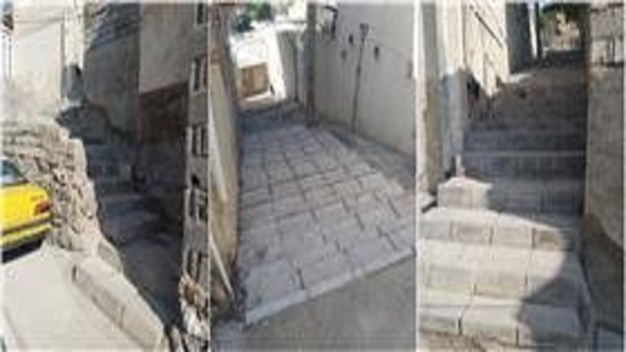 پله‌گذاری کوچه شهید نادر قنبری کلاک بالا اجرا شد