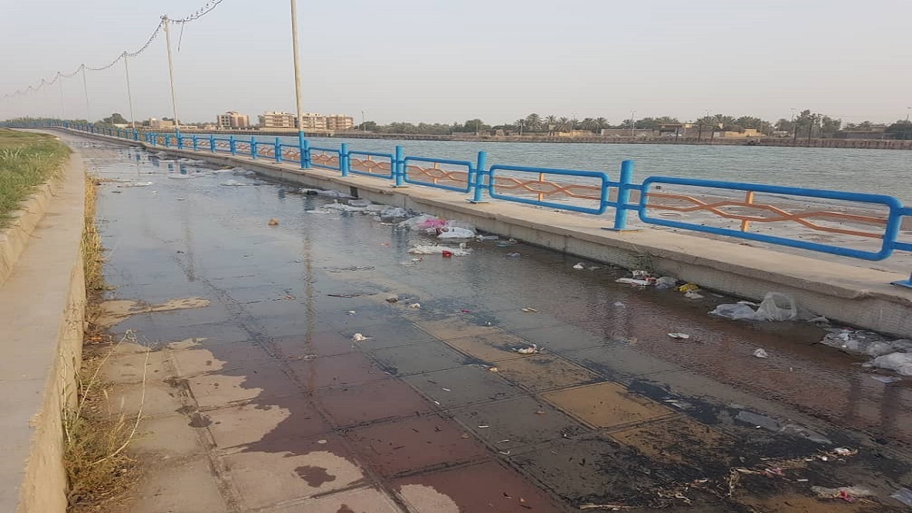 آب جاری شده مشکل تازه بلوار ساحلی خرمشهر + فیلم