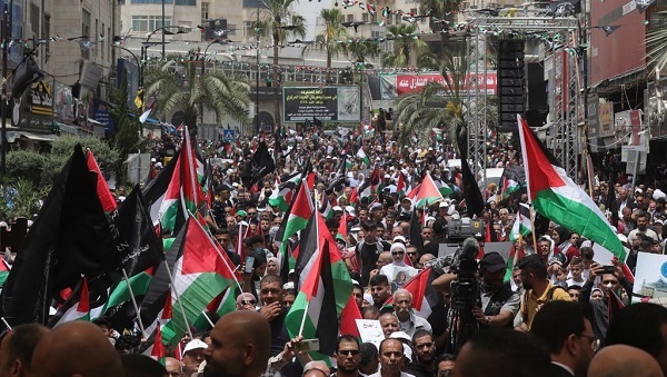 تجمع فلسطینیان در رام الله به مناسبت روز نکبت + تصاویر
