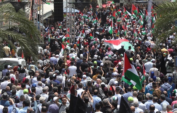 تجمع فلسطینیان در رام الله به مناسبت روز نکبت + تصاویر