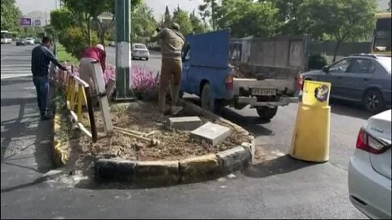 اصلاح هندسی دوربرگردان بلوار شهید چمران اجرا شد