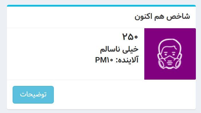 شاخص هوای تهران