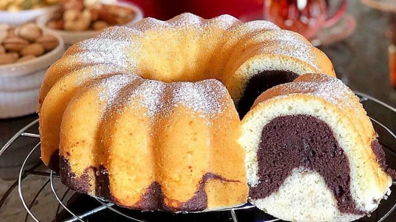 روش تهیه کیک دو رنگ + فیلم