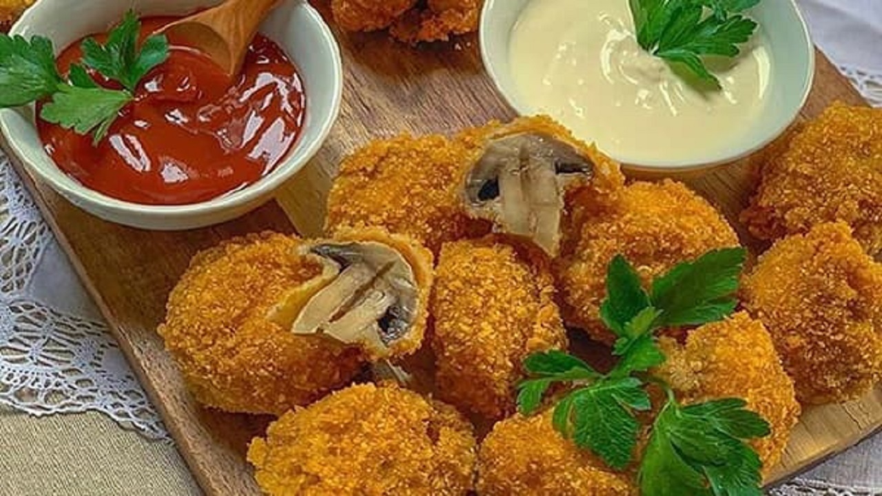آموزش قارچ سوخاری بدون آرد سوخاری + فیلم