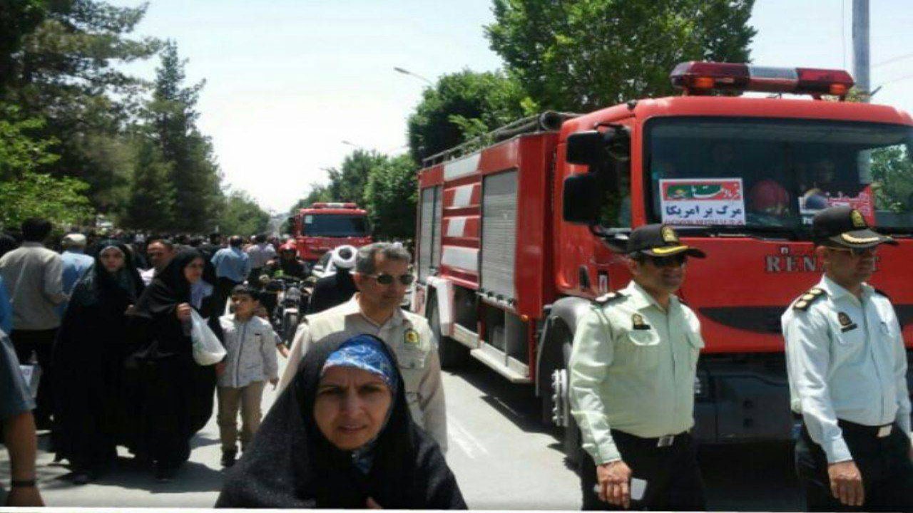آماده باش آتش نشانی در راهپیمایی روز جهانی قدس