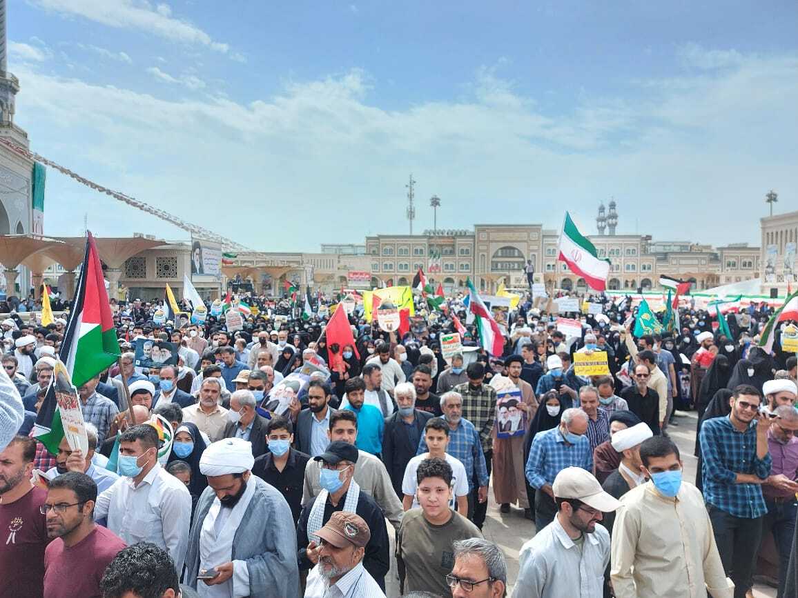 برگزاری راهپیمایی روز قدس ۱۴۰۱ در قم+تصاویر
