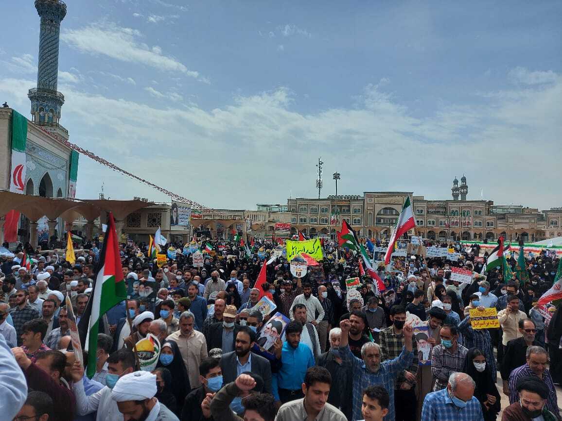 برگزاری راهپیمایی روز قدس ۱۴۰۱ در قم+تصاویر