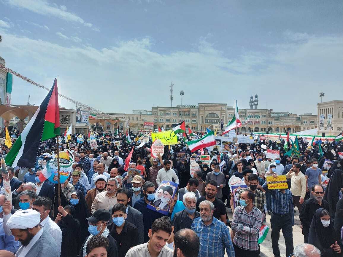 برگزاری راهپیمایی روز قدس ۱۴۰۱ در قم+تصاویر