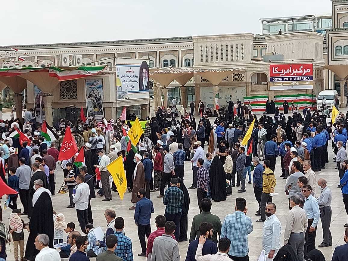 برگزاری راهپیمایی روز قدس ۱۴۰۱ در قم+تصاویر