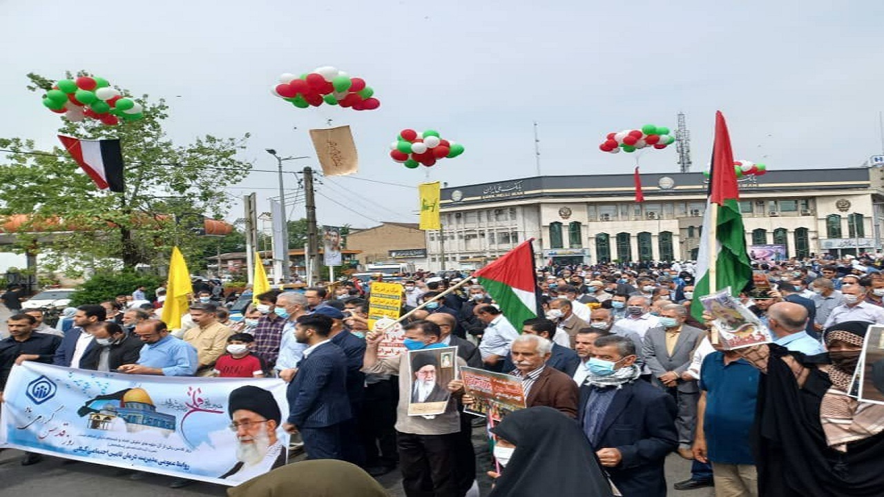 طنین فریاد آزادیخواهی گیلانیان در راهپیمایی روز قدس