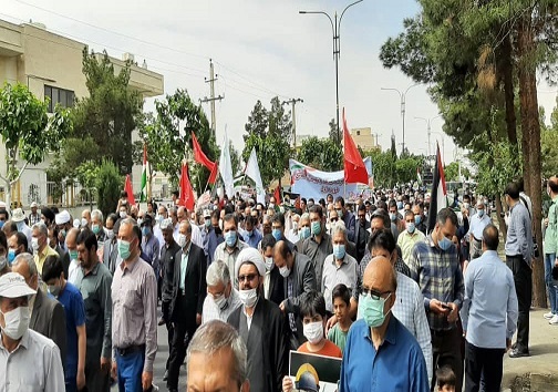 طنین فریاد حمایت قدس در راهپیمایی مردم استان سمنان