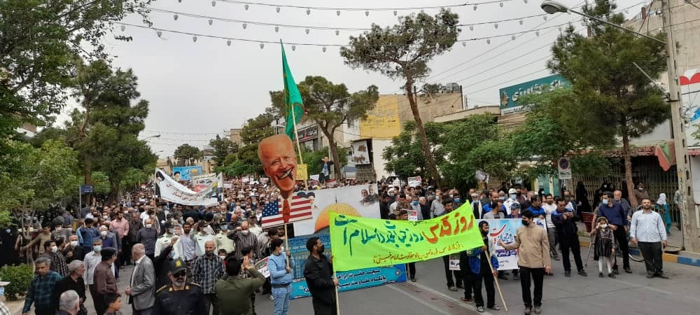 طنین فریاد حمایت قدس در راهپیمایی مردم استان سمنان