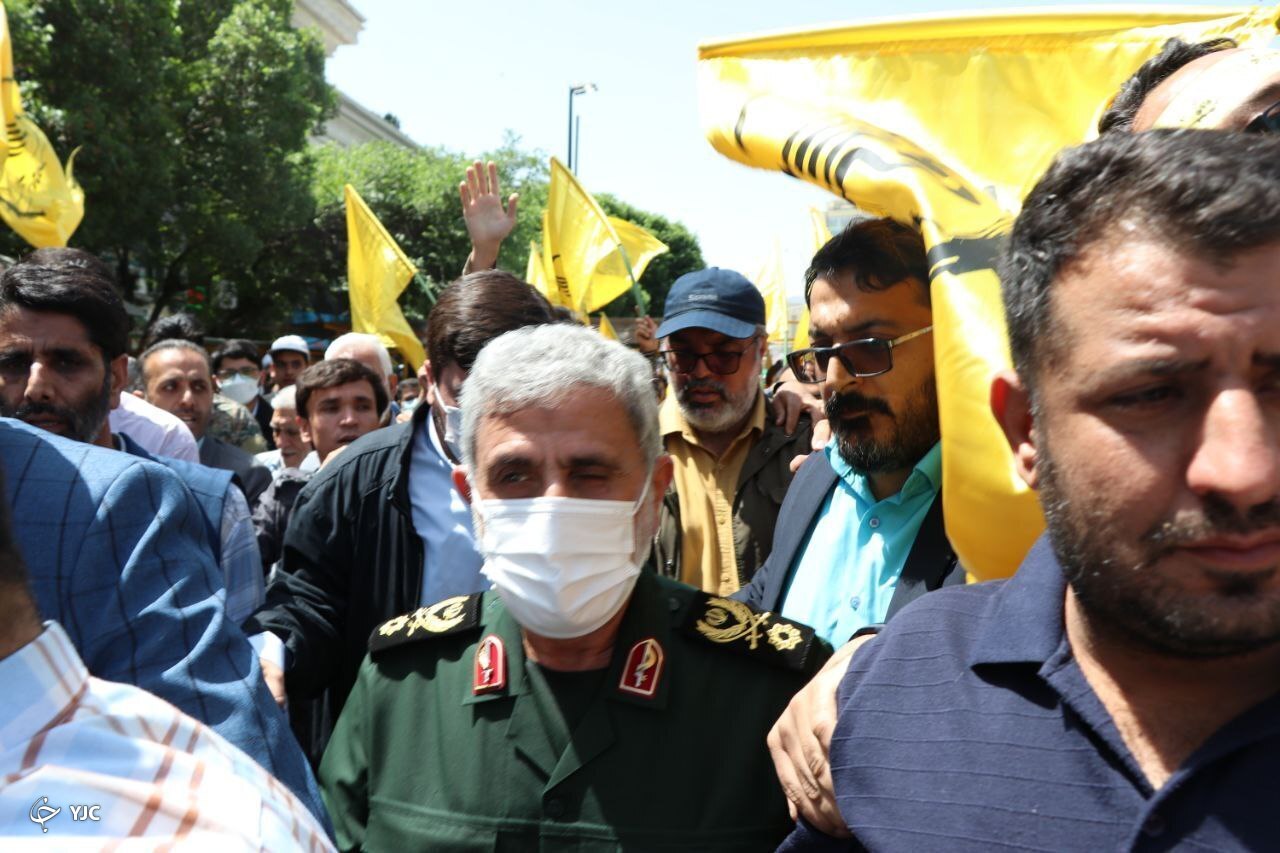 حضور رزمندگان فاطمیون در راهپیمایی روز جهانی قدس + تصاویر