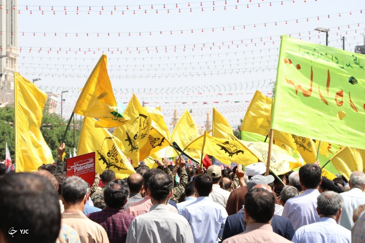 حضور رزمندگان فاطمیون در راهپیمایی روز جهانی قدس + تصاویر