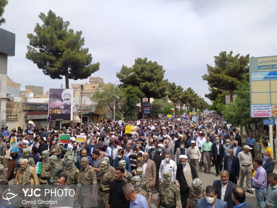 برگزاری راهپیمایی روز جهانی قدس در مشهد+ فیلم و تصاویر