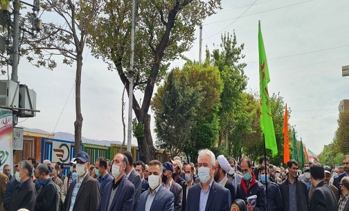فریاد مرگ برآمریکا و مرگ بر اسرائیل مردم آذربایجان شرقی در روز جهانی قدس