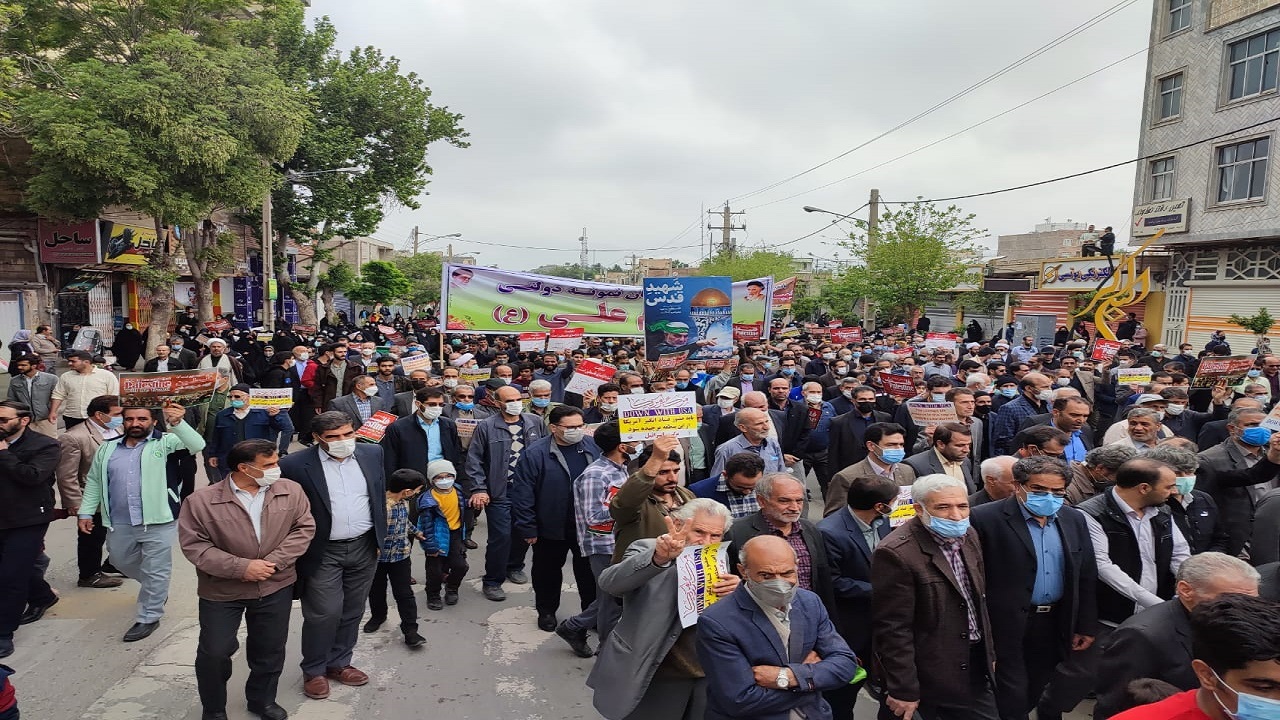 حضور حماسی ورزشکاران همدانی در راهپیمایی روز جهانی قدس