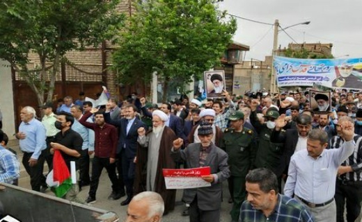 برگزاری راهپیمایی روز قدس ۱۴۰۱ در قم+تصاویر و فیلم