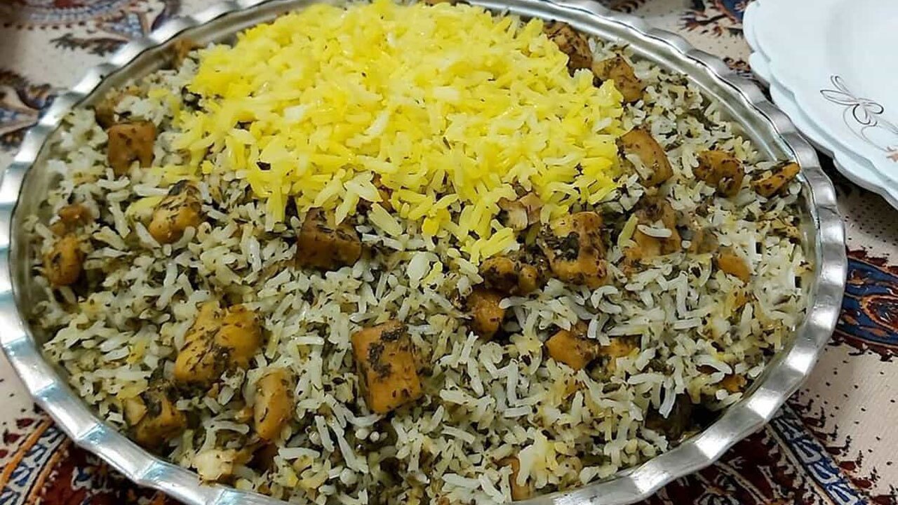 دستور پخت گشنیز پلو + فیلم