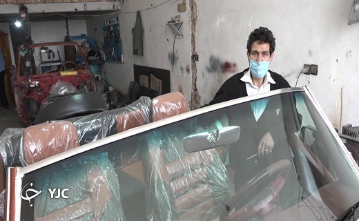 آقای عسکری نیا توانسته ماشین لوکس و قدیمی بسازد