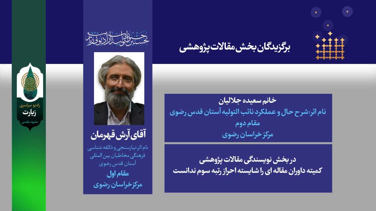 برگزیدگان جشنواره رادیو زیارت معرفی شدند