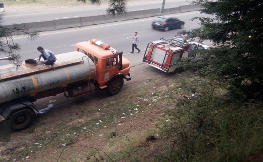 مهار آتش سوزی در منطقه موشنگاه سراوان رشت