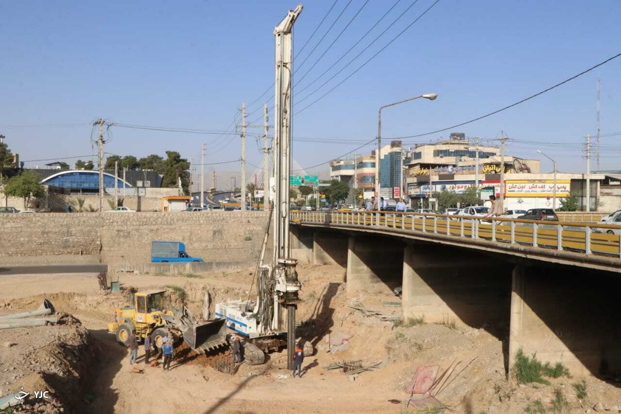 حفاری پل شرقی تعریض پل سلمان فارسی شیراز