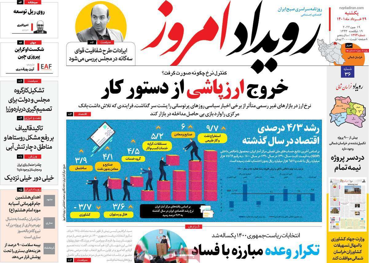 صفحه نخست روزنامه&zwnj;های اصفهان - یکشنبه ۲۹ خرداد