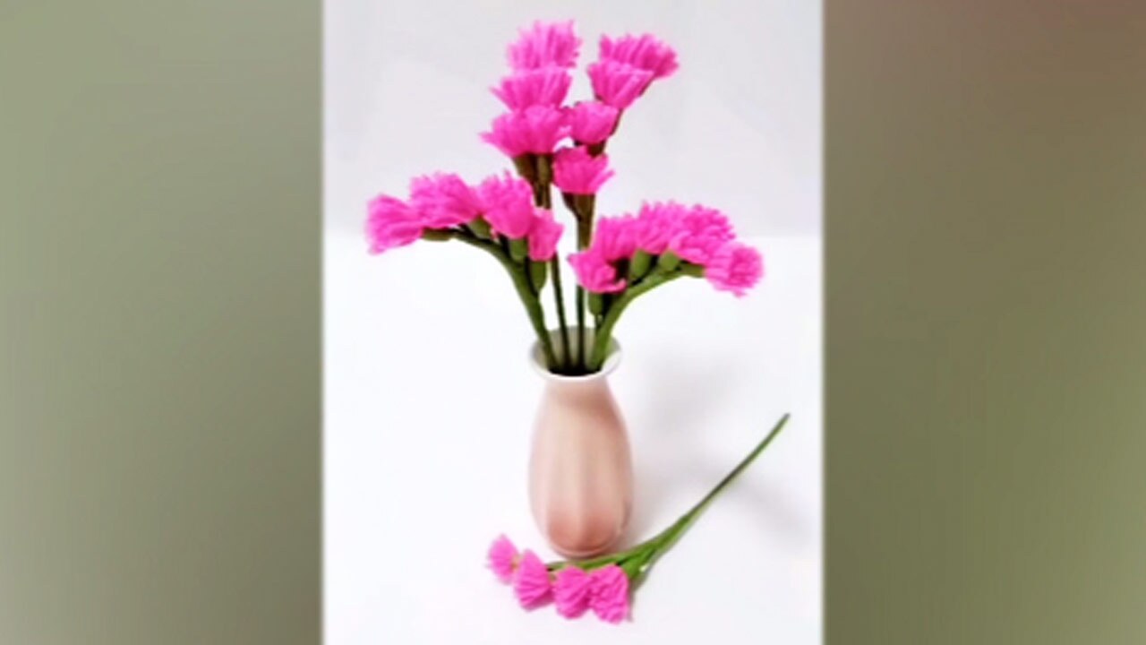 ساخت گل‌های تزئینی با کاموا + فیلم