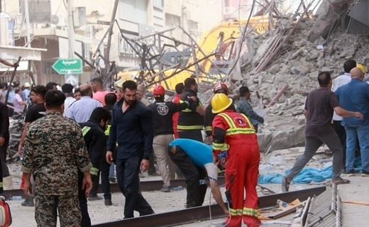 حضور امدادگران گچسارانی در محل حادثه متروپل آبادان