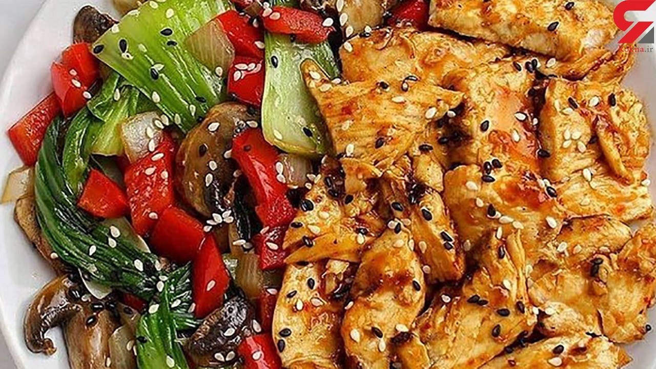طرز تهیه  خوراک مرغ و سبزيجات + فیلم