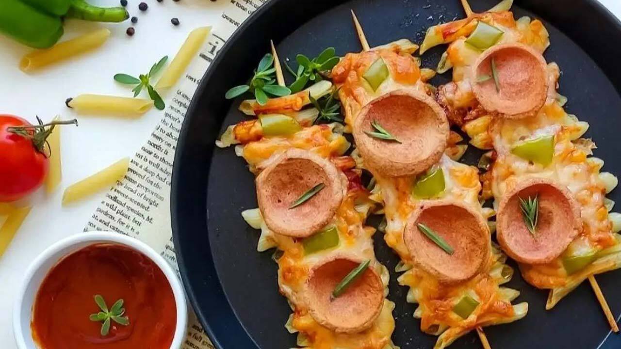 طرز تهیه پیتزا ماکارونی + فیلم