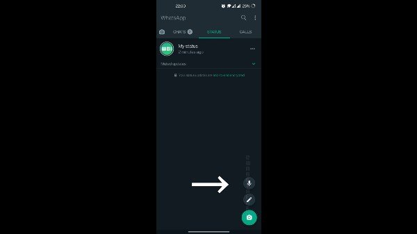 انتشار پیام صوتی در بخش وضعیت واتساپ