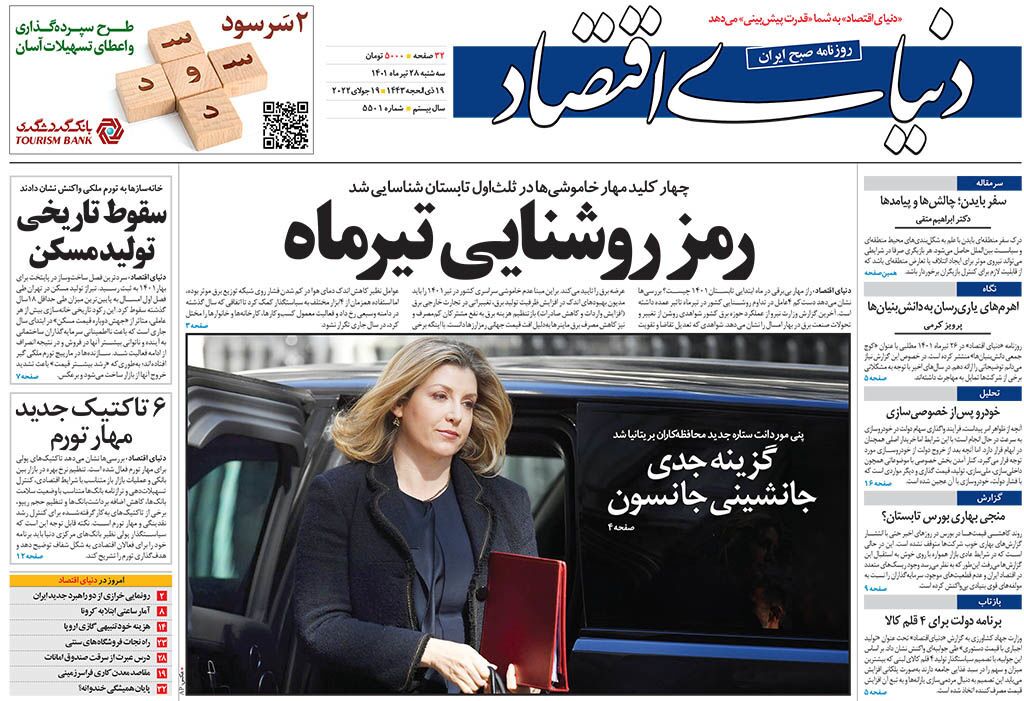 صفحه نخست روزنامه&zwnj;ها - سه&zwnj;شنبه ۲۸ تیر
