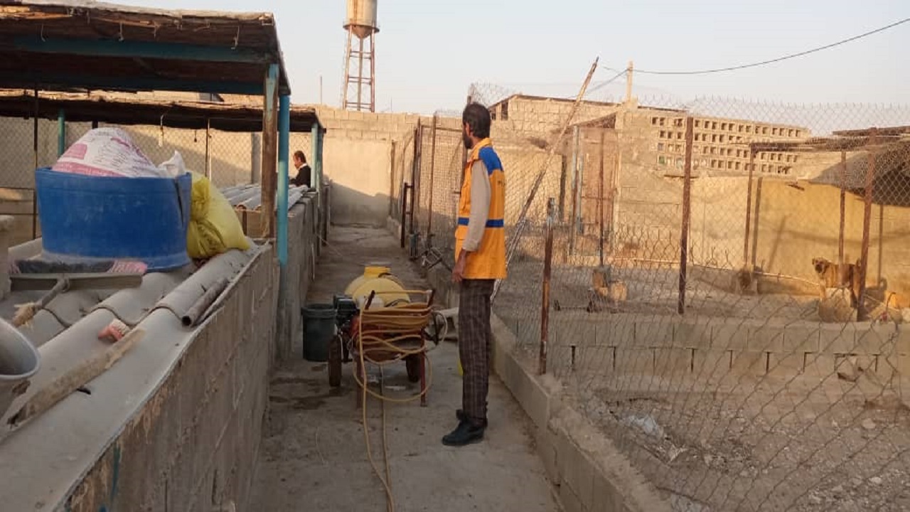 سمپاشی رایگان اماکن دامی روستایی و عشایری هفتکل