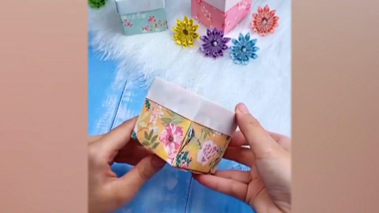 ساخت جعبه هدیه با کاغذ کادو + فیلم
